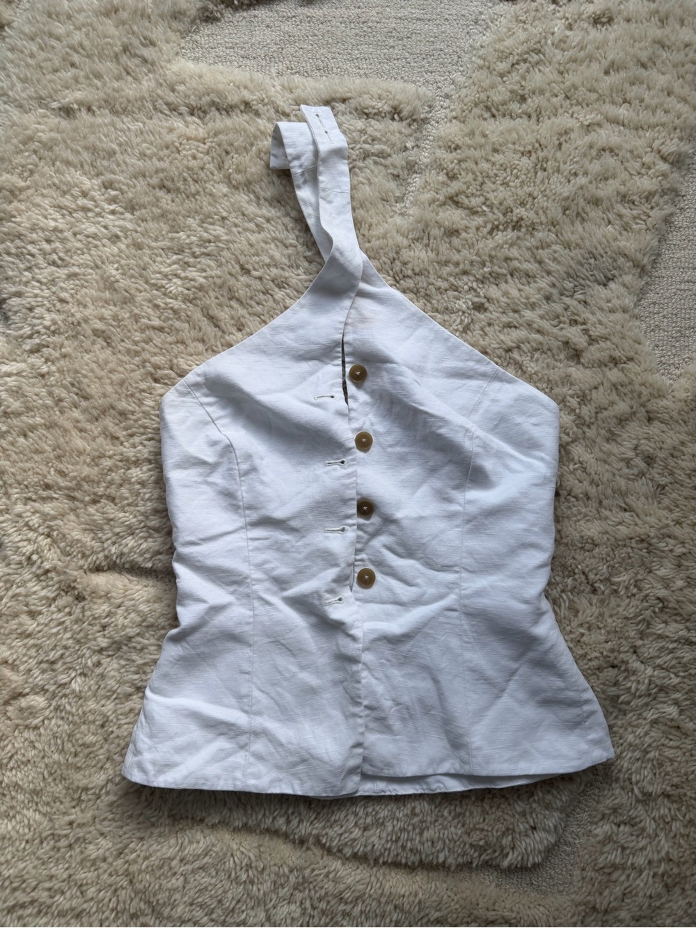 Aritzia White Linen Halter Women's Top
